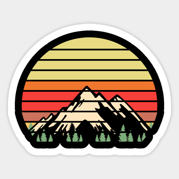 Mountain Retro Sticker by My Artsam